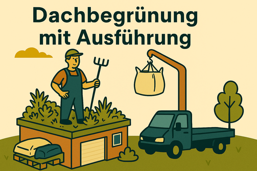 Ausführung mit Dachbegrünung Schäfer Fachgerechte Ausführung einer Dachbegrünung durch das erfahrene Team von Dachbegrünung Schäfer in Baden‑Württemberg und der Südpfalz: Das Bild zeigt die professionelle Umsetzung einer extensiven oder intensiven Dachbegrünung auf einem Flach- oder Schrägdach nach aktuellem Stand der Technik. Zu sehen sind qualifizierte Mitarbeiter bei der Installation von Dränage, Substrat und Vegetation, um ein langlebiges, blühendes Naturdach zu schaffen, das Insekten fördert, die Umwelt schützt und das Gebäude nachhaltig aufwertet.